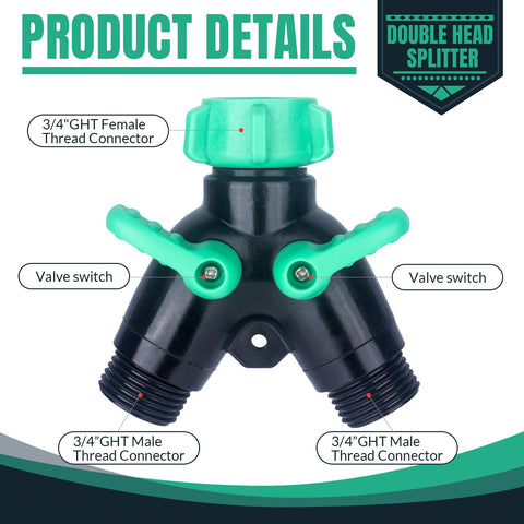 Vtenyeo garden hose splitter with leak proof tape ready for quick setup