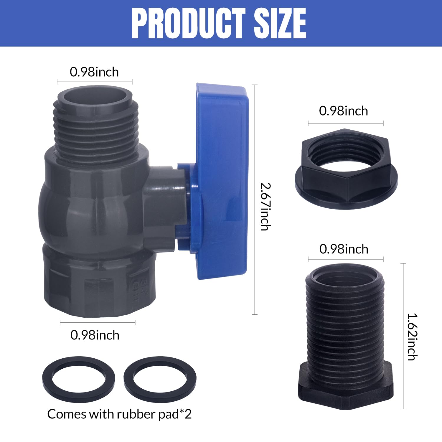 Vtenyeo PVC ball valve 3-4 inch GHT demonstrates precise flow control.