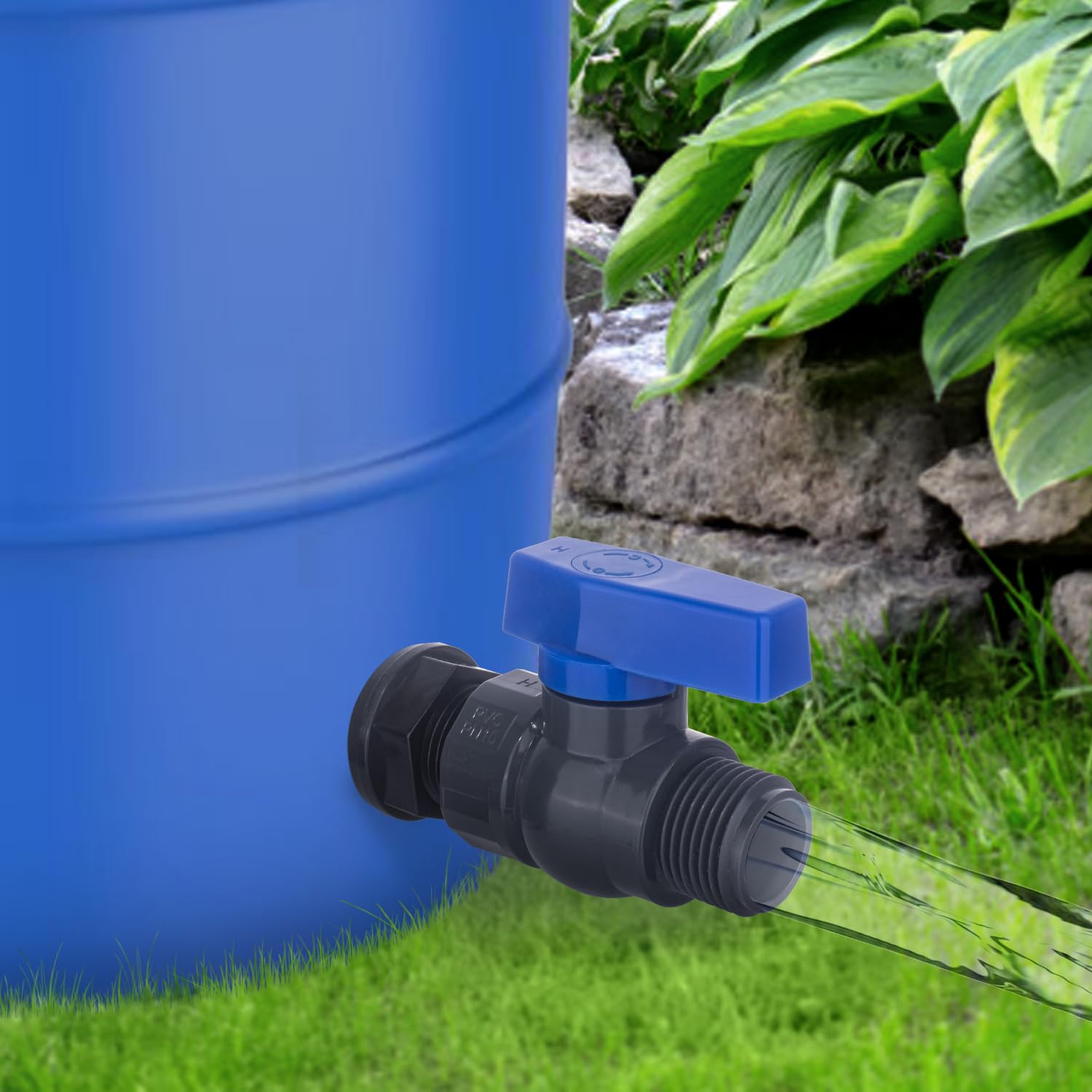 Vtenyeo rain barrel setup ready for efficient water drainage.