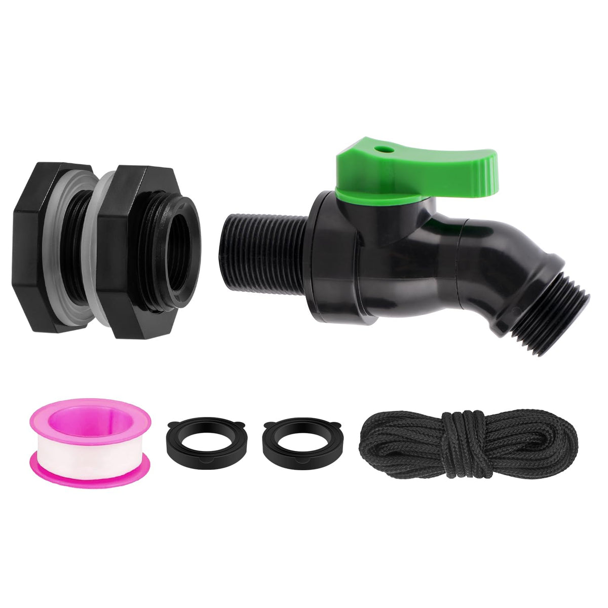Vtenyeo rain barrel spigot with high flow port for faster irrigation