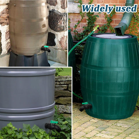 Vtenyeo universal-fit spigot mounted on multiple containers during use.