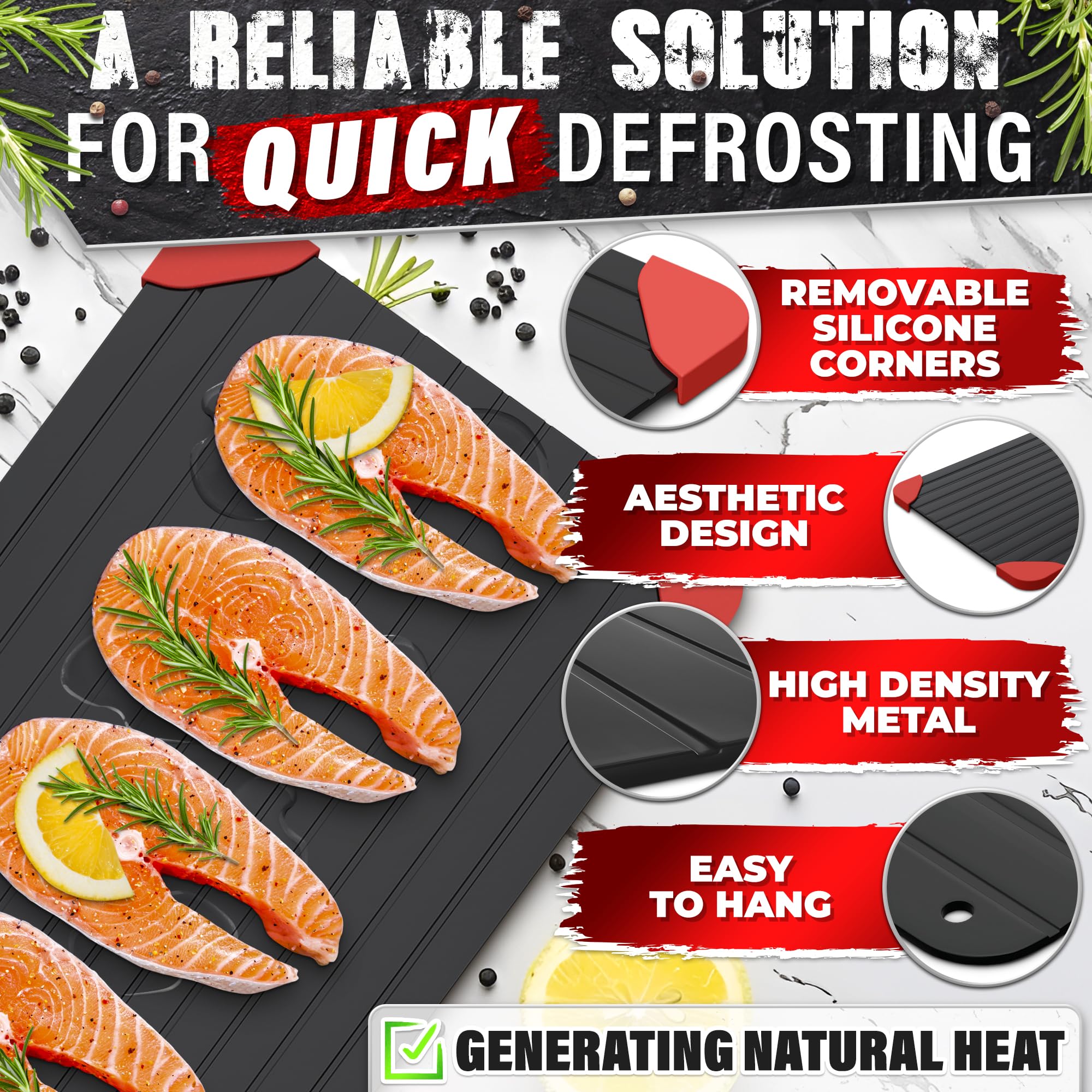 VTOWER defrosting tray large surface thaws multiple items at once
