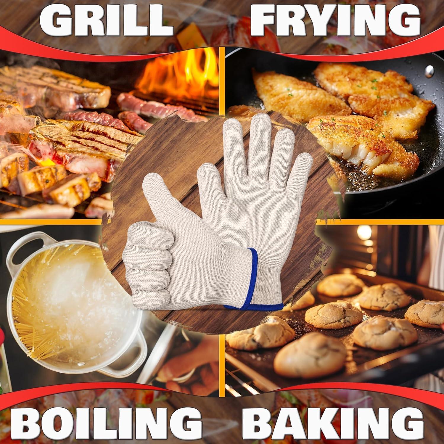 V TOWER dry-cleanable oven gloves stay clean after cooking sessions.
