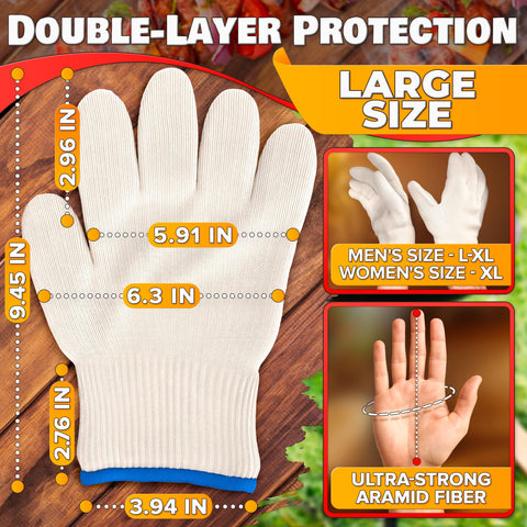 V TOWER heat-resistant gloves grip hot grill handles safely outdoors.