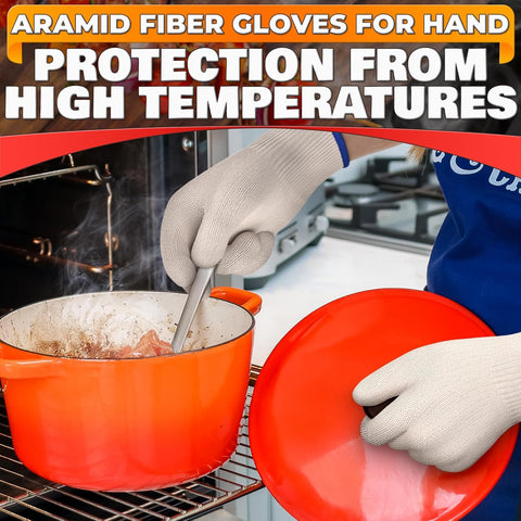 V TOWER machine-washable aramid gloves ideal for grilling and baking.