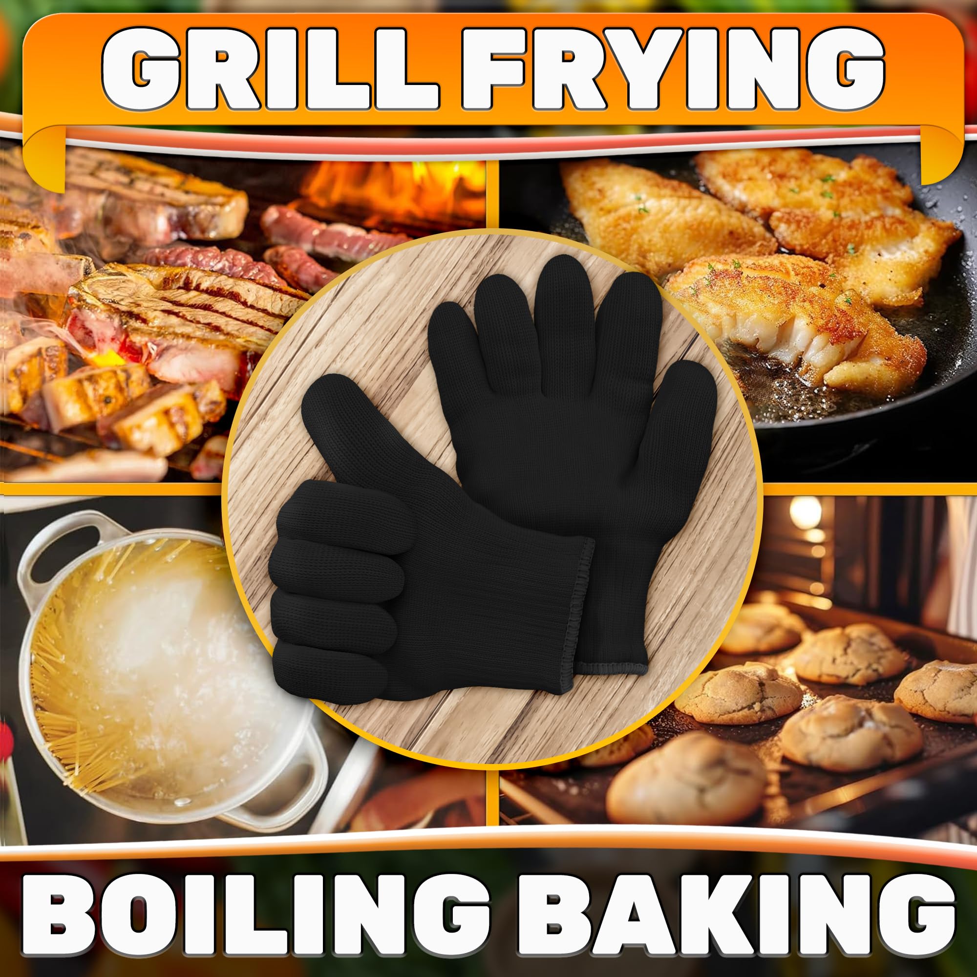 V TOWER multi-purpose kitchen gloves for baking, frying, and roasting.