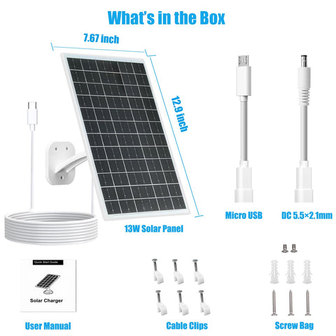 VUEBEE 13W solar panel side angle showing compact design for flexible placement