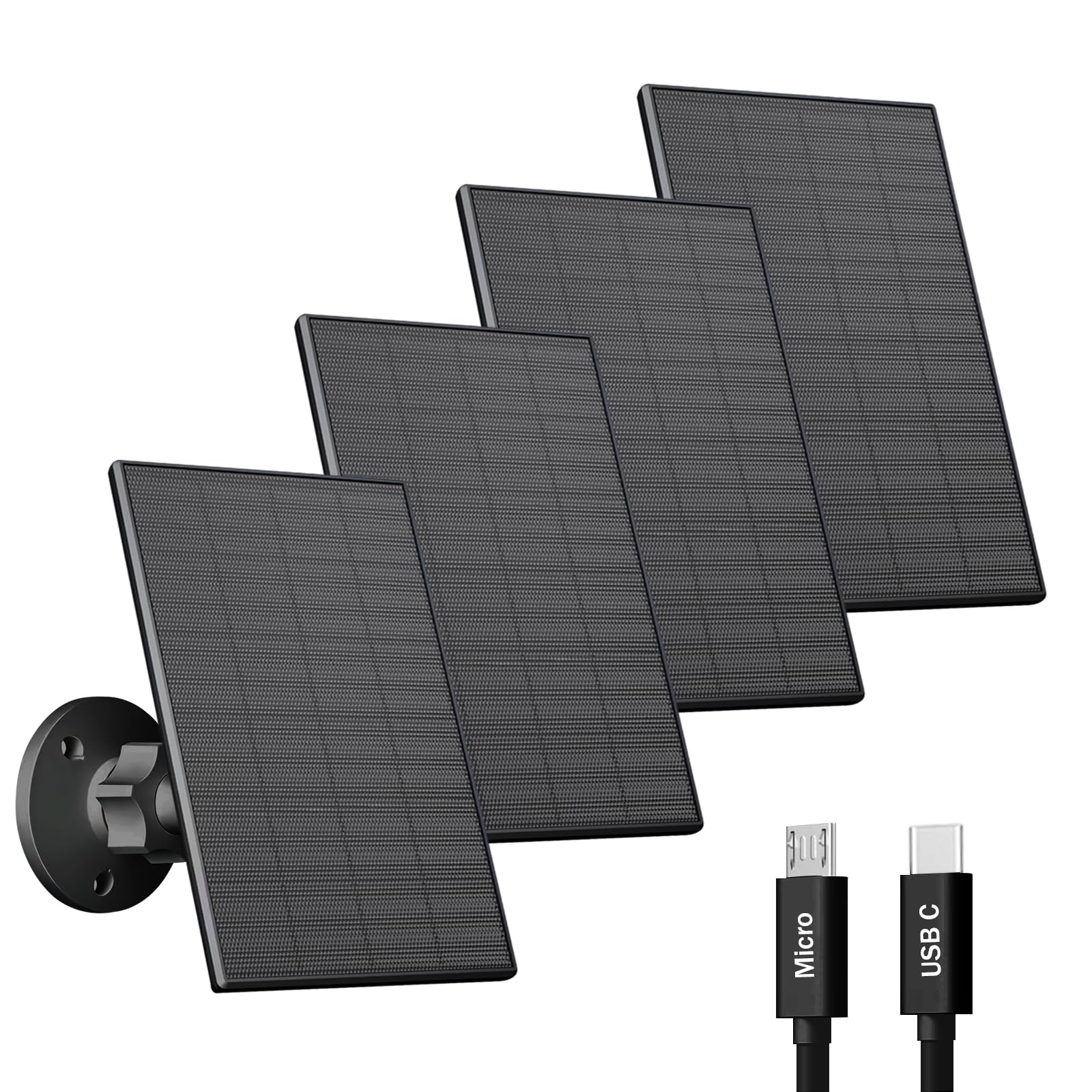 VueBee 2W outdoor solar panel powers security cameras in direct sunlight.