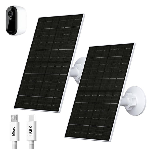 VUEBEE 7W solar panel compatible with Arlo Essential cameras for steady outdoor power.