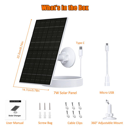 Vuebee 7W solar panel for Arlo Essential XL provides steady solar energy.