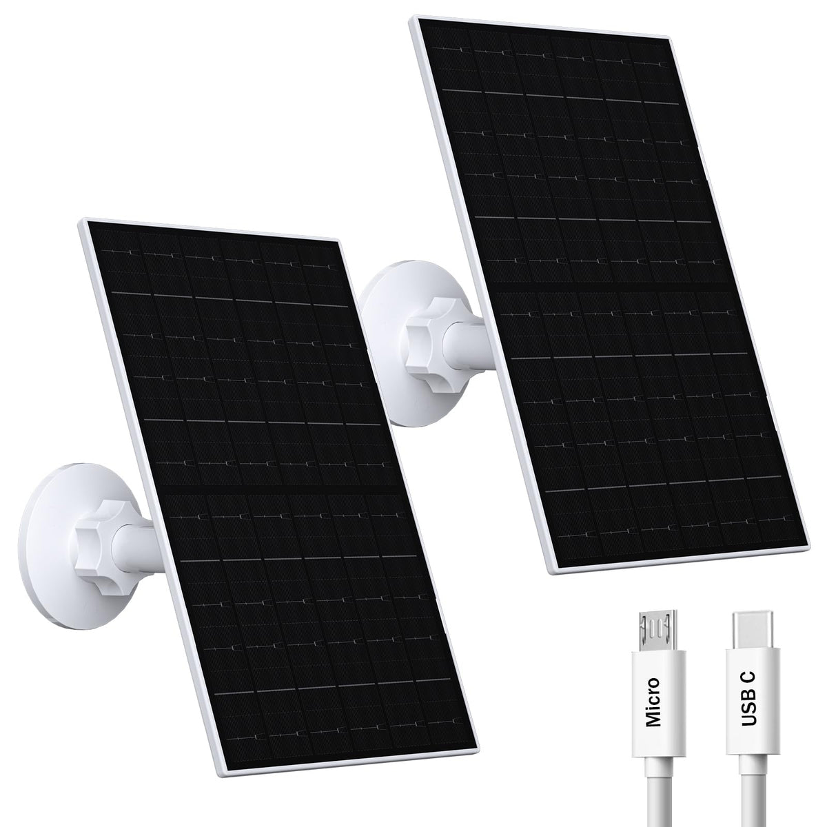 VUEBEE 7W solar panel mounted on roof powering EufyCam setup.