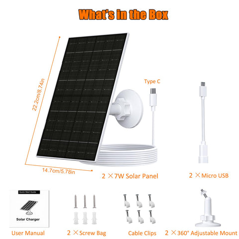 VUEBEE solar panel high efficiency powers 5V cameras in direct sunlight.