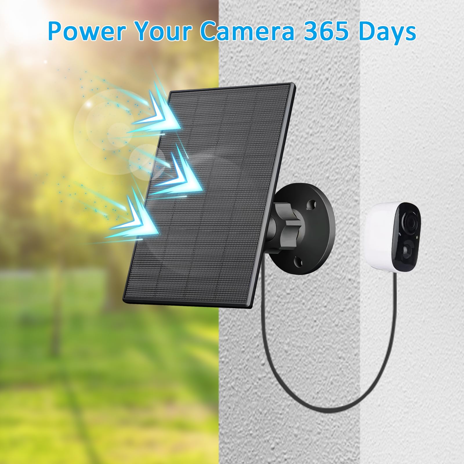 VueBee IP65 weatherproof solar panel withstands rain for reliable charging.