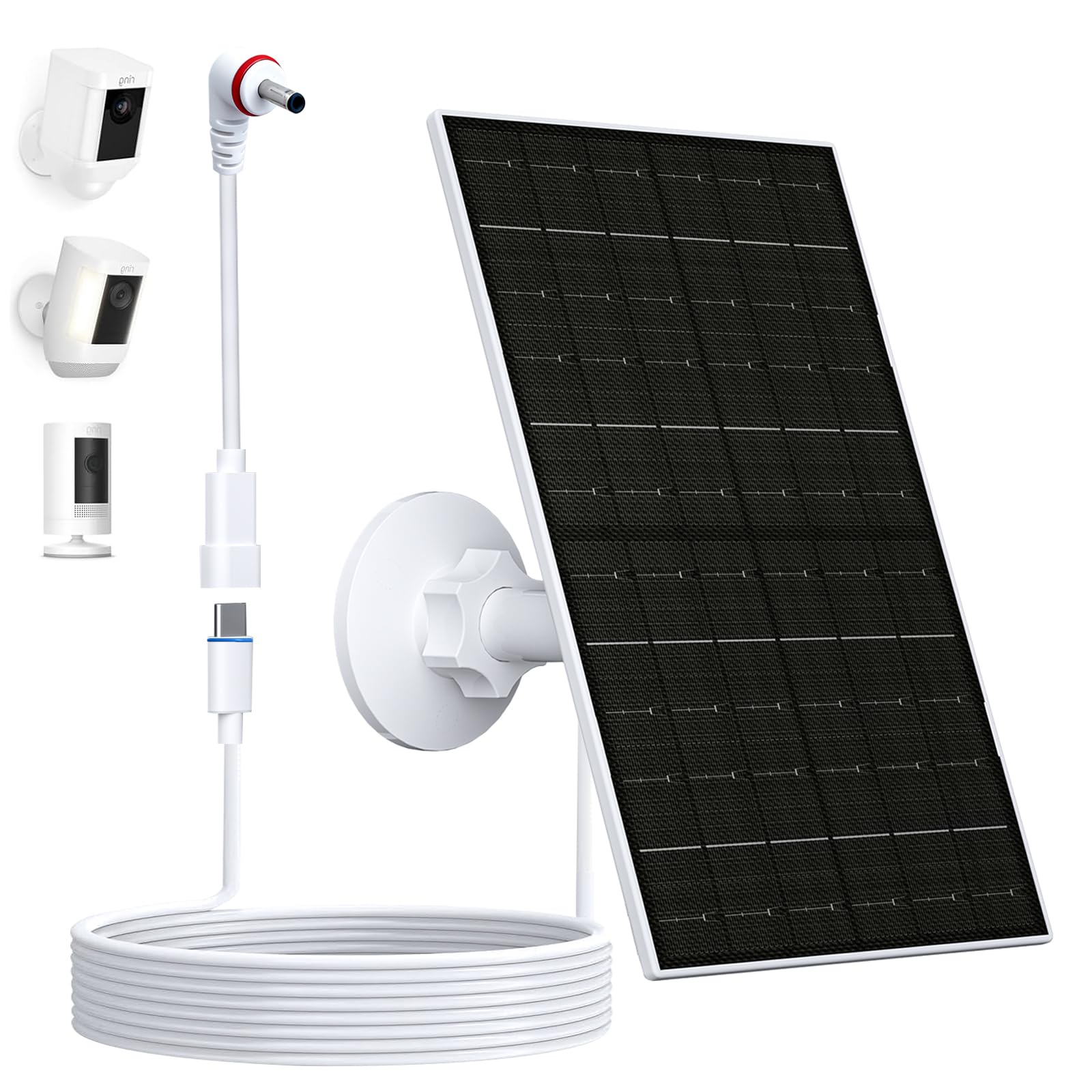 Vuebee solar panel compatibility setup for Ring cameras, easy outdoor mounting.