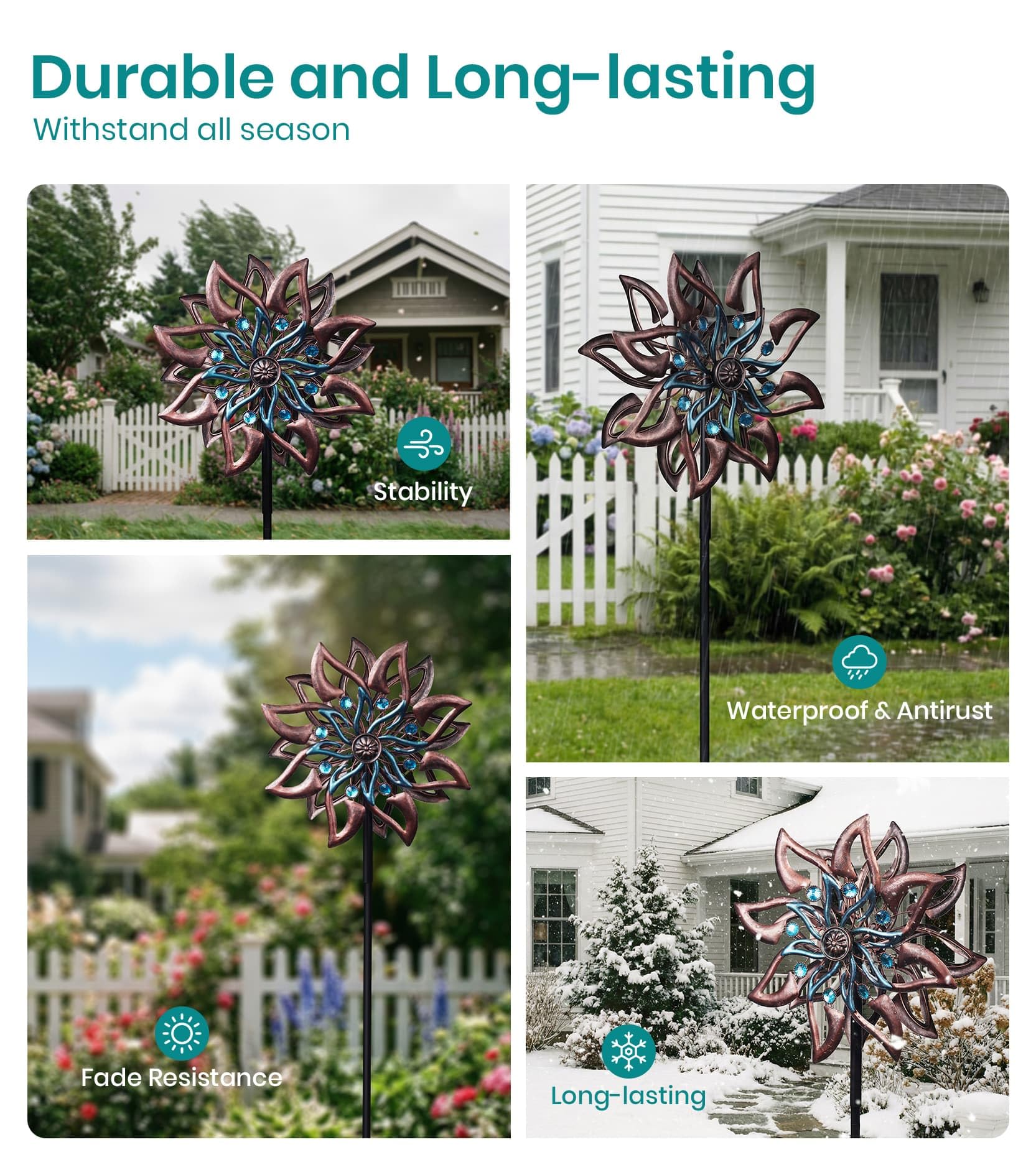 VUFOZ durable all-metal yard art for long-term outdoor decor.