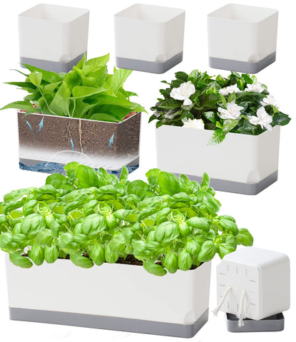 Vugosson self-watering planter with 17-inch large pot and reservoir for reliable moisture.