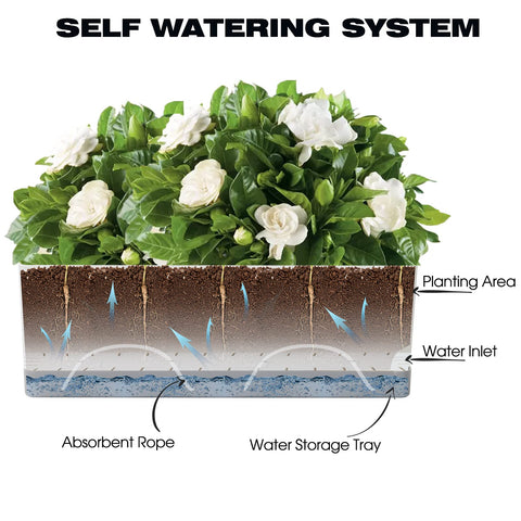 Vugosson 8-inch medium pot shows drainage slots for healthy roots.