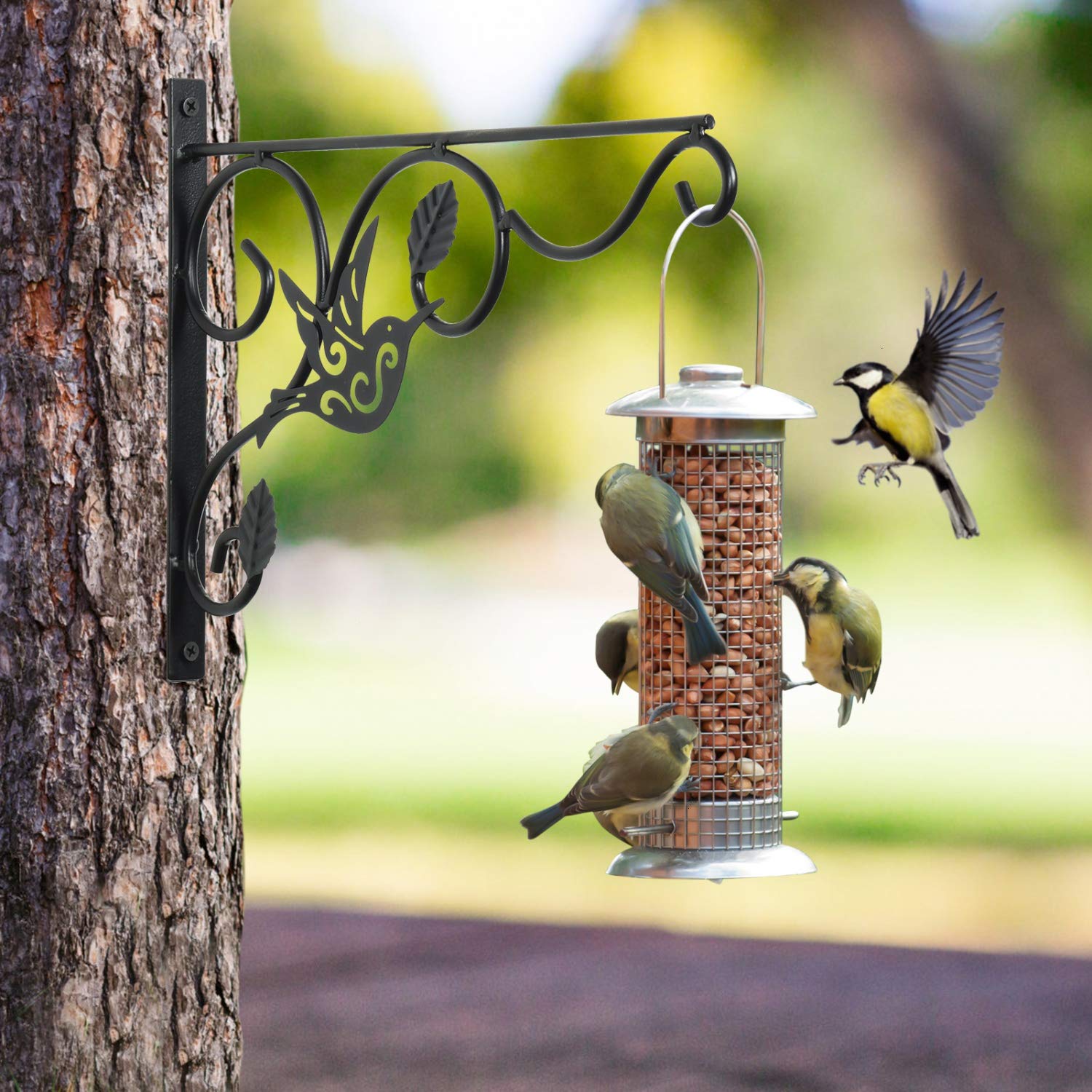 Vumdua black decorative hook set is reliable for lanterns and wind chimes.