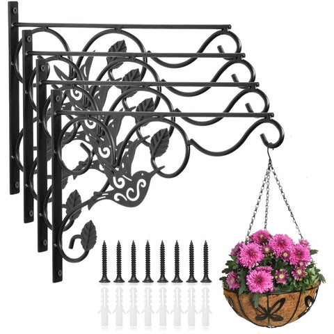 Vumdua hanging plants bracket 12-inch provides sturdy wall support for pots.