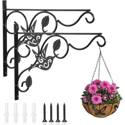 Vumdua hanging plant bracket with bird-feeder focus for outdoor decor and stability.