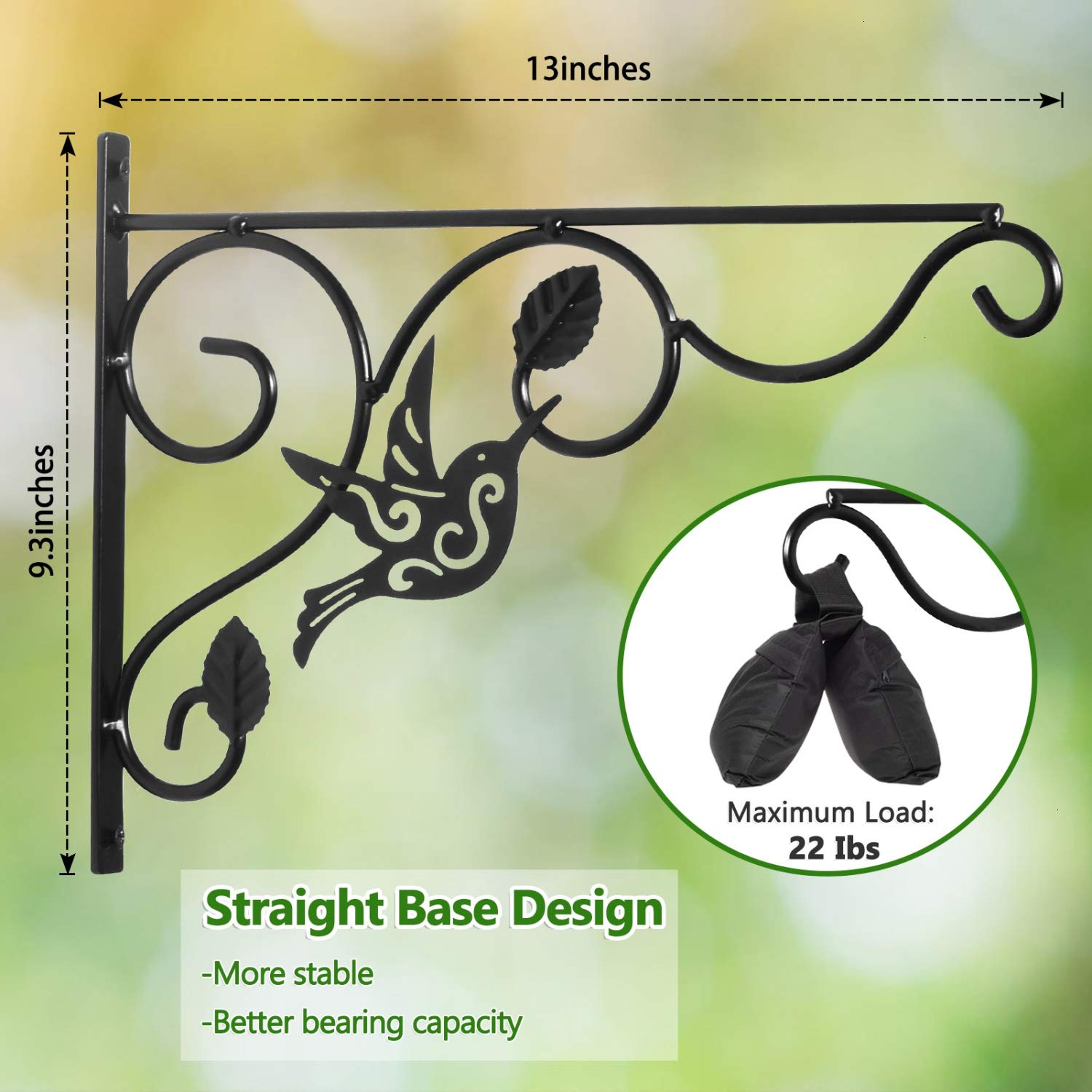 Vumdua triangular iron hanger provides strong support for planters.