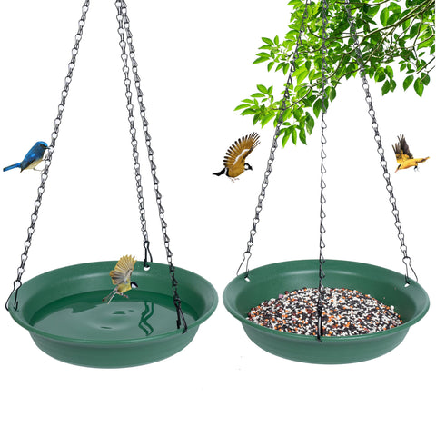 VUWEZ hanging bird feeder with hole; easy backyard feeding for cardinals and blue jays.