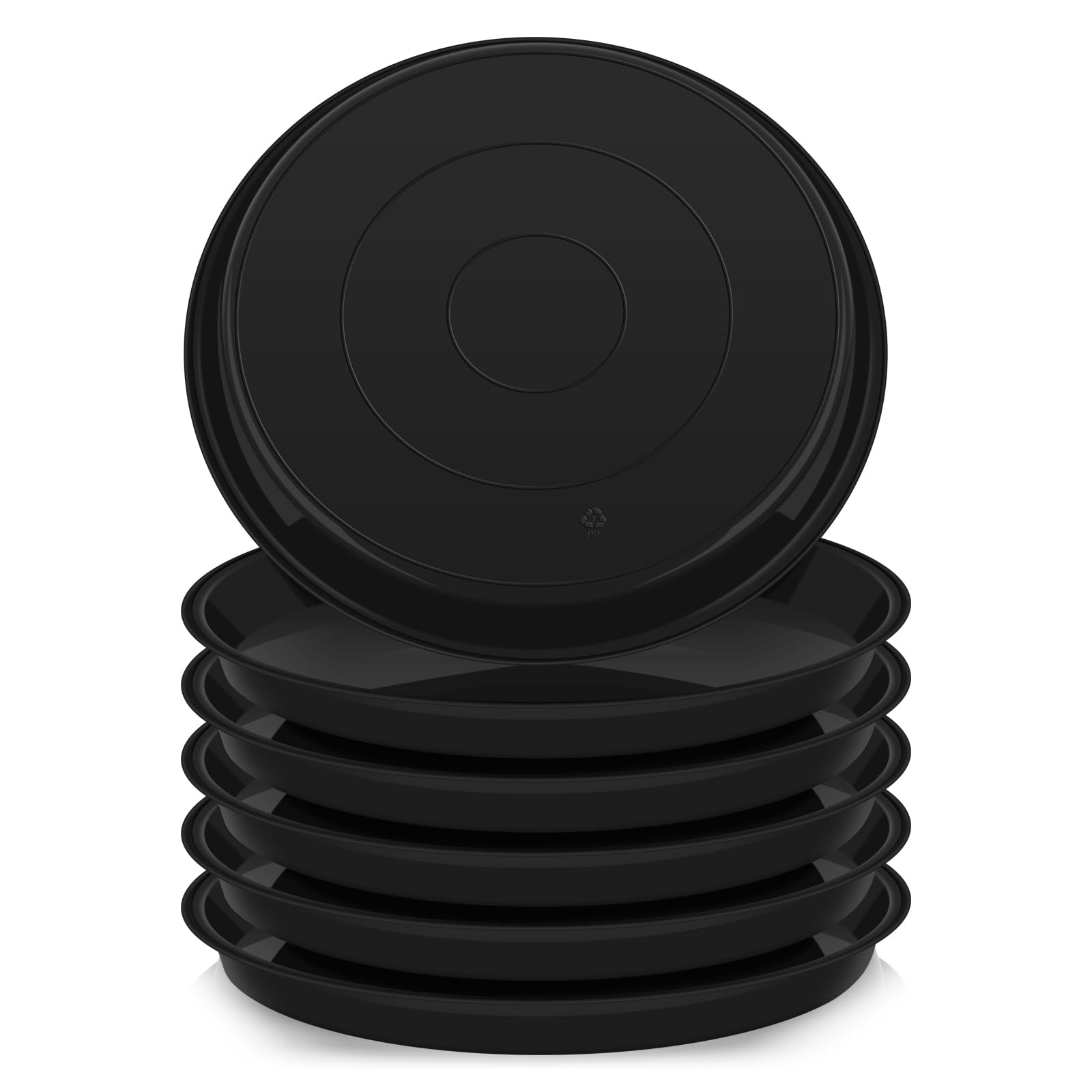 VUWEZ 8-inch round plant saucer protects floors from water damage for indoor pots.