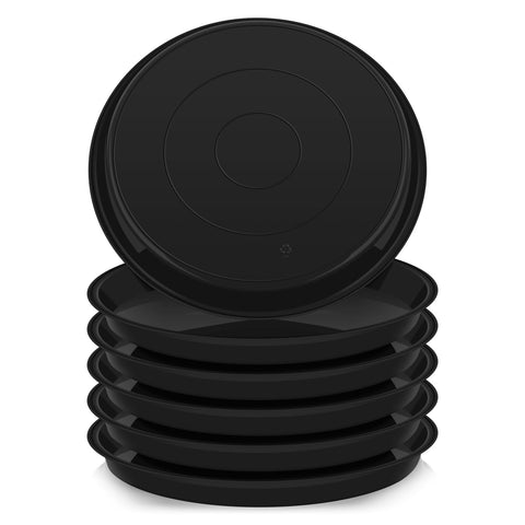 VUWEZ 8-inch round plant saucer protects floors from water damage for indoor pots.