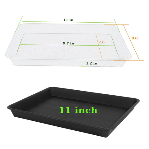 VUWEZ rectangle plant saucer indoors or outdoors to reduce mess.