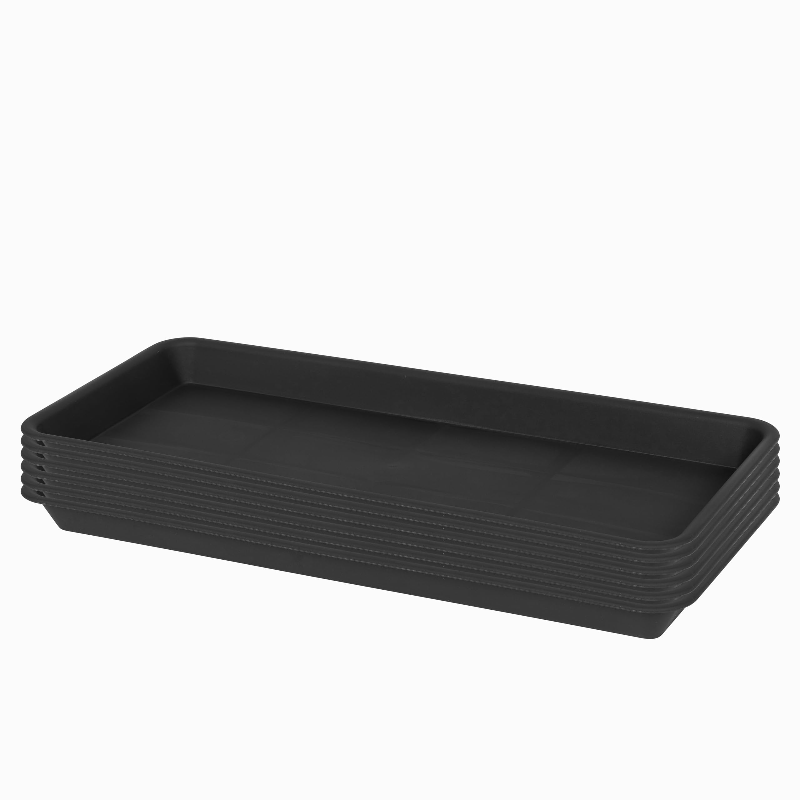 VUWEZ rectangle plant tray saucer six-pack for indoor use.