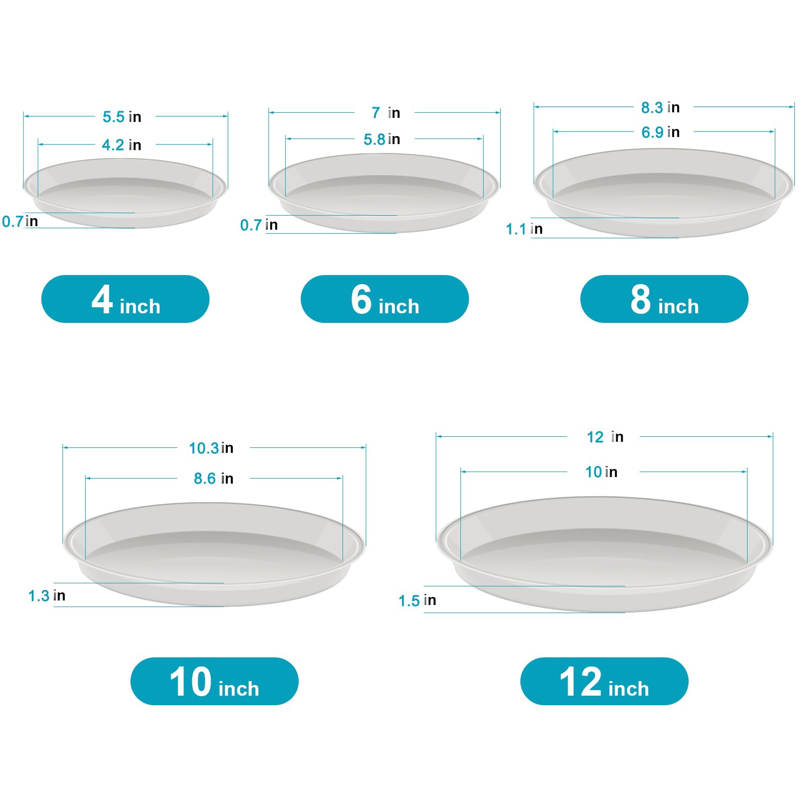 VUWEZ thickened 8-inch plant tray provides durable support for heavy pots.