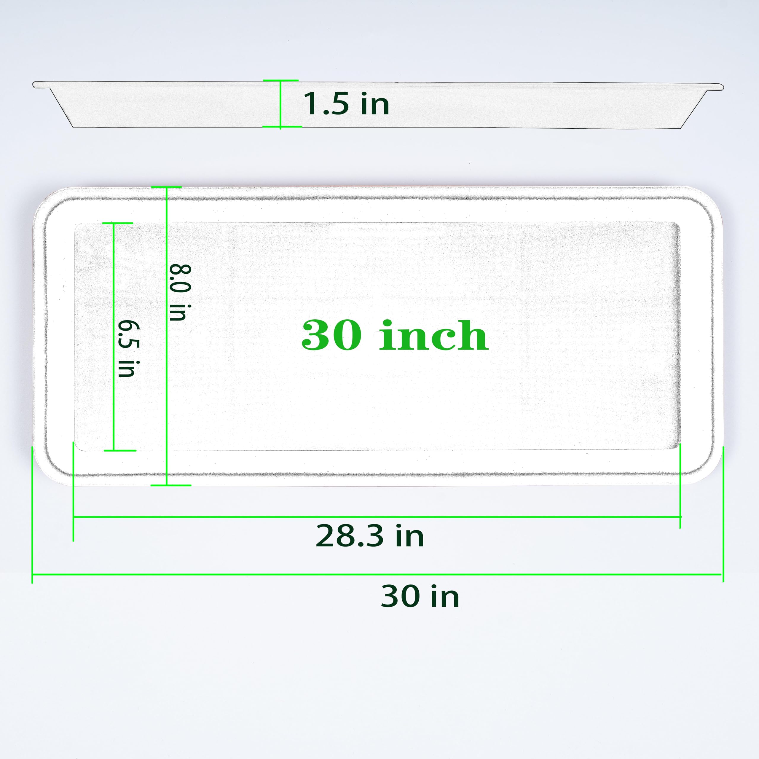 VUWEZ two-pack rectangular plant trays in durable PP for indoor and outdoor use.