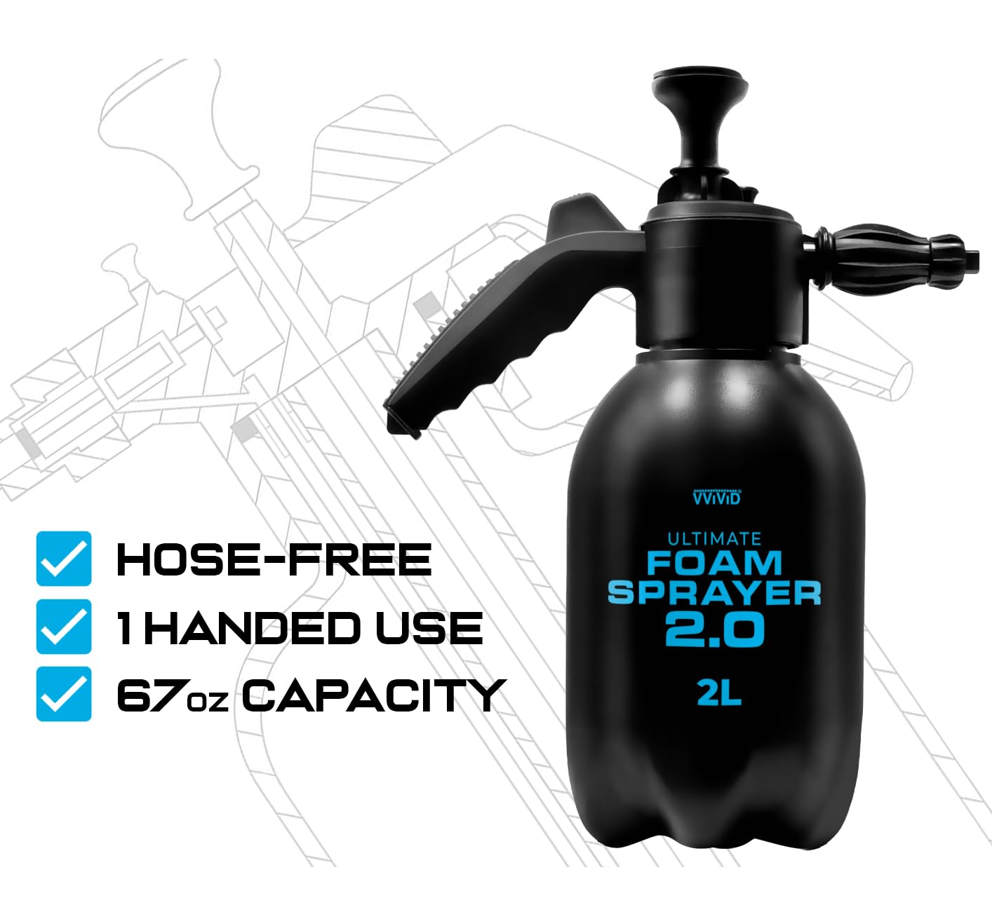 VViViD foam sprayer 2.0 garden and home use covers plants, vegetables and surfaces
