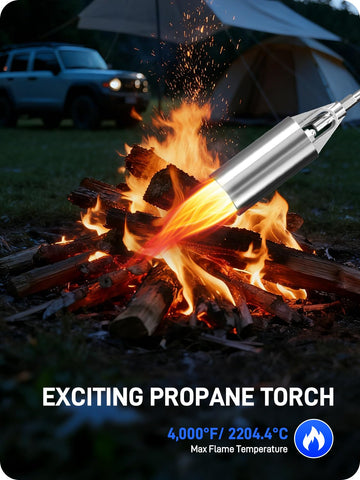 VVKPEYIN propane torch with 11.5 ft hose for extended reach and convenience