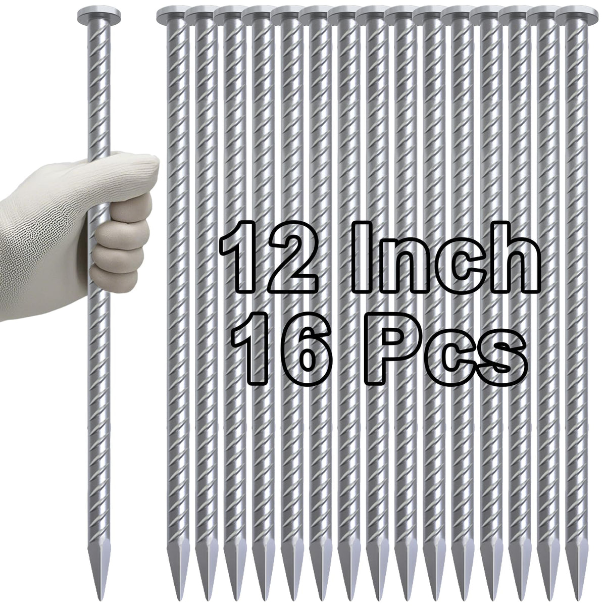 VVOKGO 12-inch rebar stakes bundled for quick ground anchoring