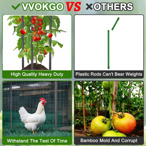 VVOKGO chisel-point end stakes easily penetrate rocky soil