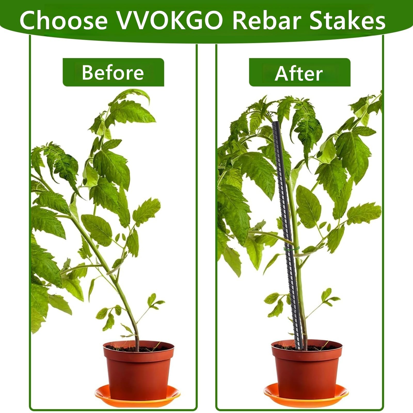 VVOKGO Rebar Stakes suitable for concrete forming and survey markers.