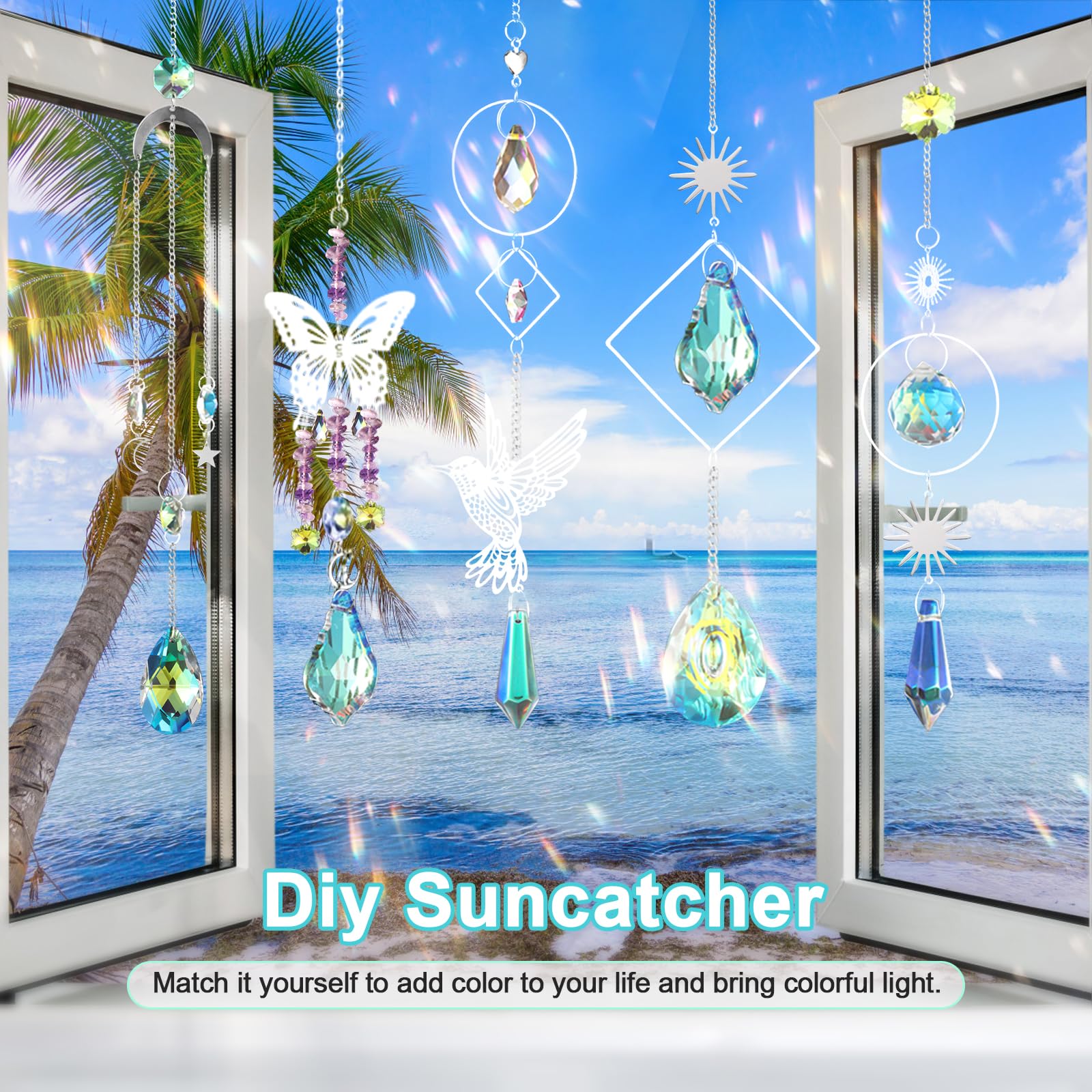 VZZNN suncatcher indoor window decor for home and office sparkle