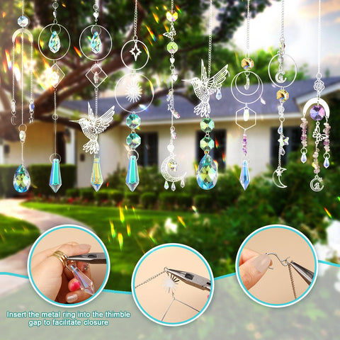 VZZNN suncatcher metal decorations with butterflies and stars for creative design
