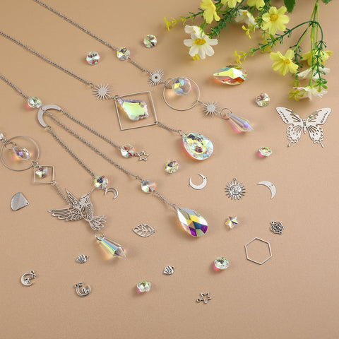 VZZNN suncatcher sun moon stars beads for versatile window decor