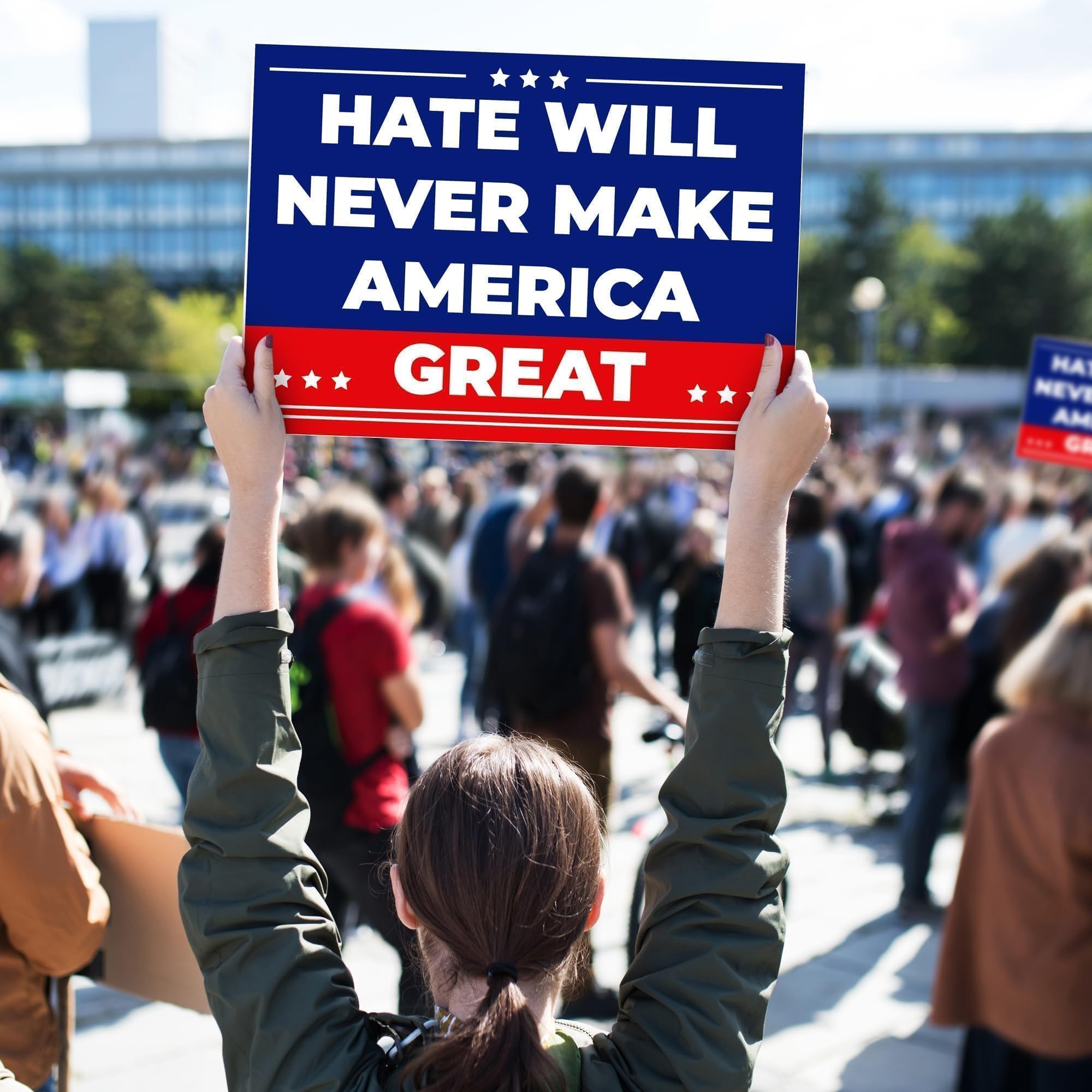 VWAERR large lawn sign sparks conversations and draws neighbor attention.