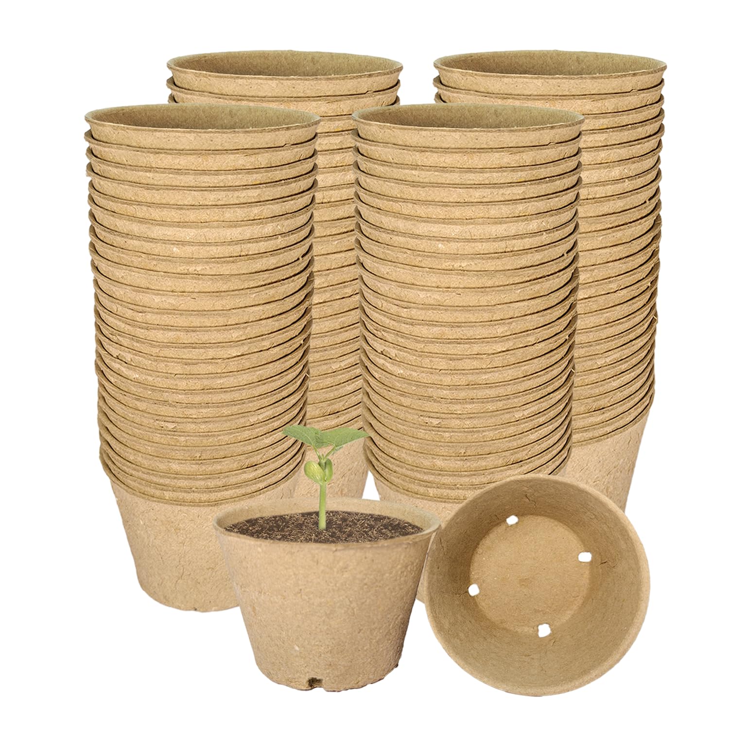 VWPVDEEG 4-inch peat pot seed starter, biodegradable and soil-friendly