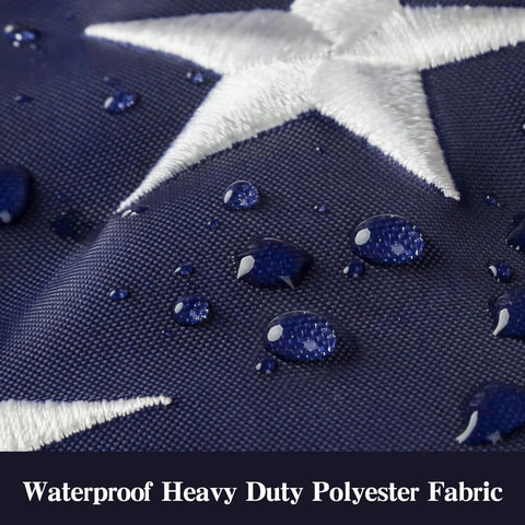 VYBDS flag with waterproof coating and UV protection preserves color.