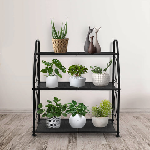 VyGrow 3-tier plant stand large capacity holds multiple pots.