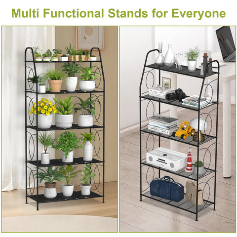 VyGrow 5 Tier Plant Stand assembly image shows quick setup and portable placement.