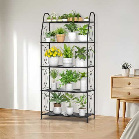 VyGrow 5 Tier Plant Stand front view for balcony organization and easy plant display.