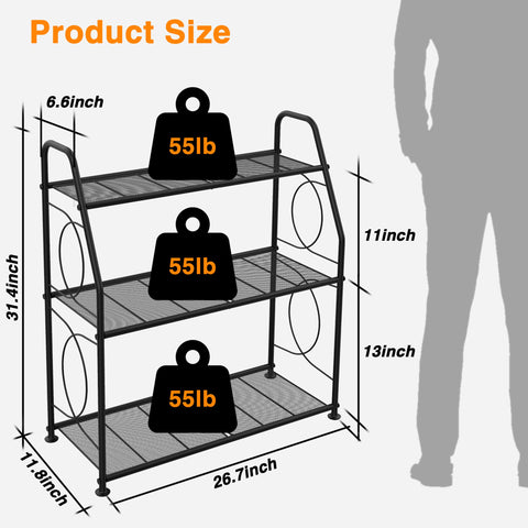 VyGrow black metal plant stand suits living spaces.