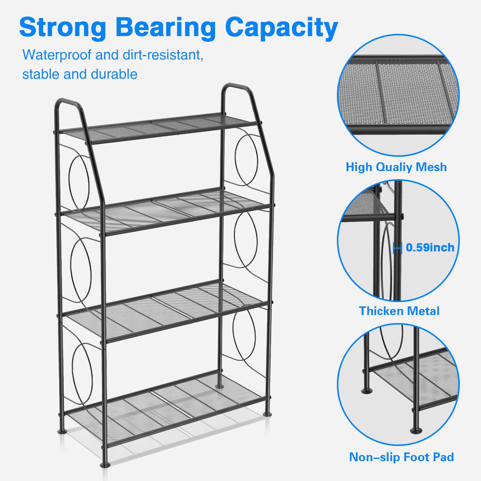 VyGrow metal stand used in indoor and outdoor spaces with durable finish for durability.