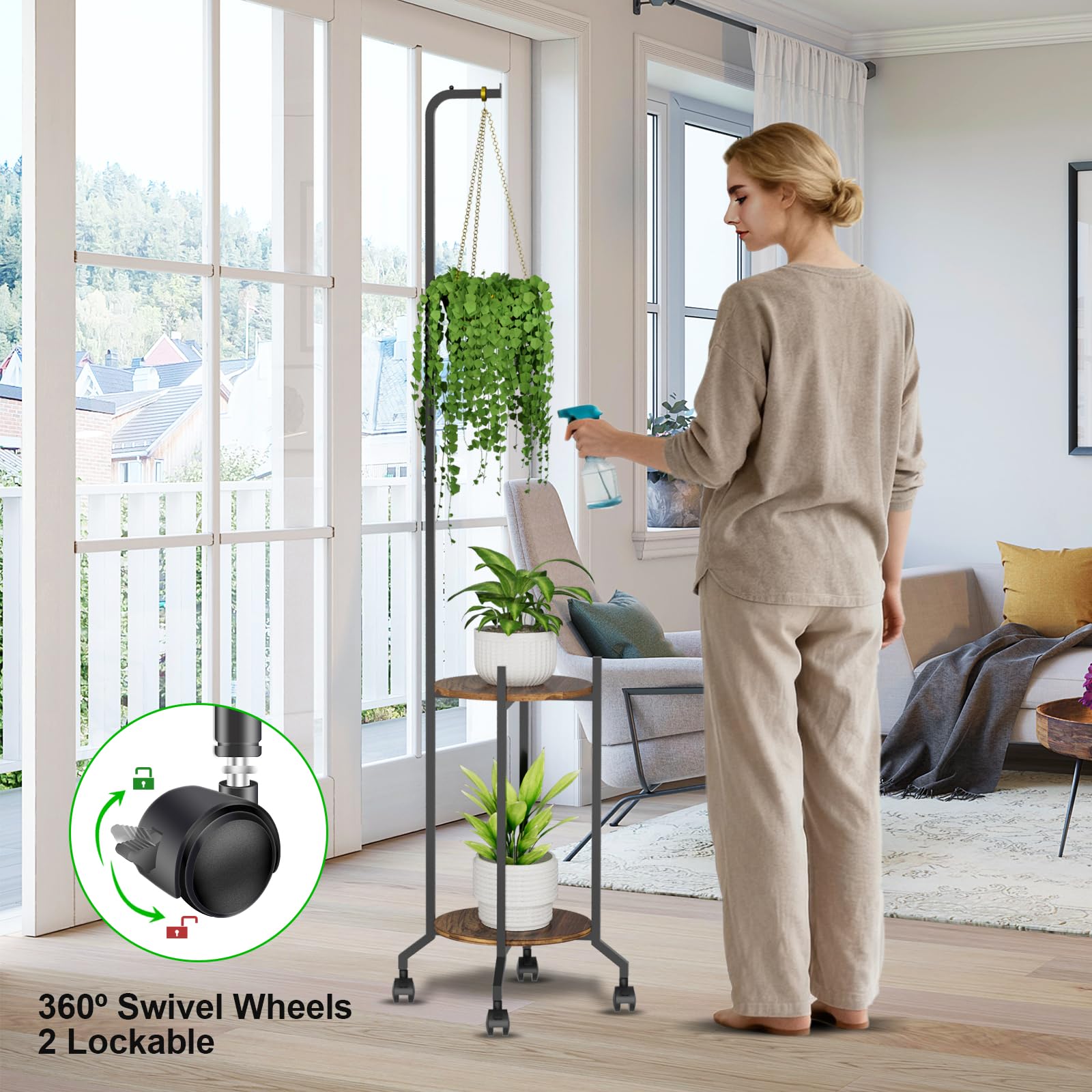 VyGrow with wheels and brakes enables easy relocation.