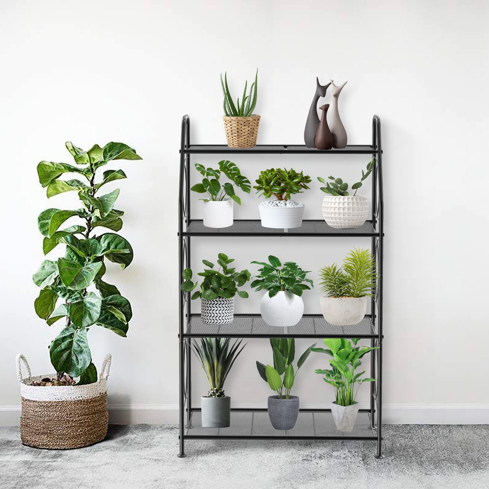 VyGrow tall plant shelf assembly shot highlighting easy setup and balance.